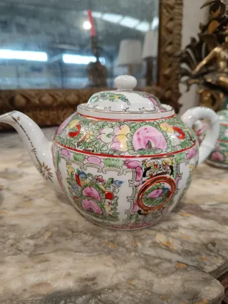 Juego tetera y azucarero Macao porcelana