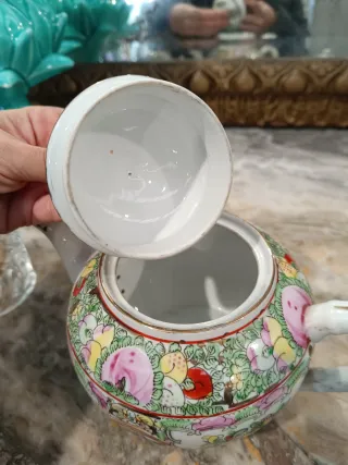 Juego tetera y azucarero Macao porcelana