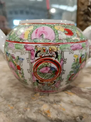 Juego tetera y azucarero Macao porcelana