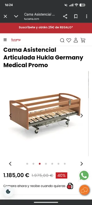 Cama articulada asistencial HUKLA