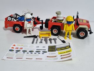 Playmobil 3478 Antiguo Set Jeep Remolque Piloto