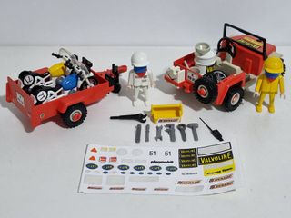 Playmobil 3478 Antiguo Set Jeep Remolque Piloto