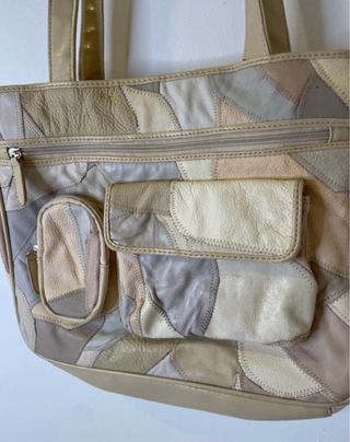 Bolso patchwork piel multicolor