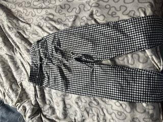 Pantalón de vestir cuadros blanco y negro