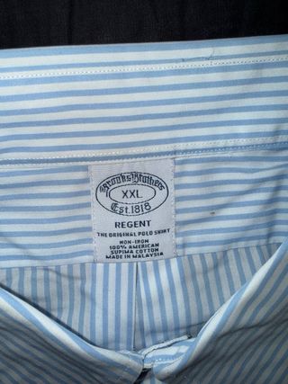 Camisa Brooks Brothers Rayas Azul/Blanco XXL.
