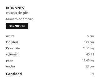 IKORNNES Espejo de pie