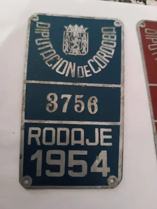 Placa Diputación de Córdoba 3756 RODAJE 1954