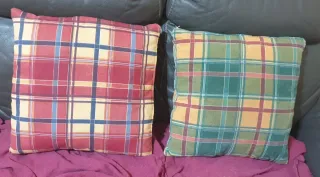 2 Almohadas Cuadradas Estampado Cuadros