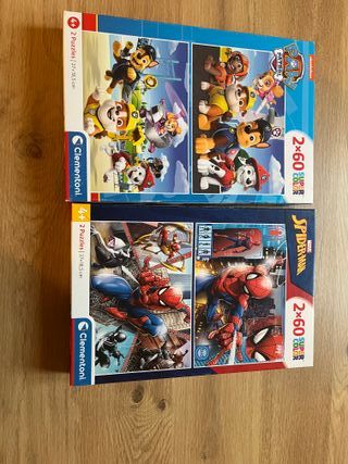 Puzzles Spiderman y Patrulla Canina 2x60 piezas