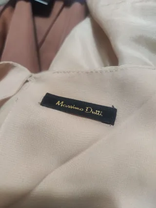 Blusa Massimo Dutti Beige Volantes