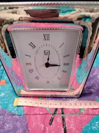 Orologio/sveglia da tavolo cornice argento ,nuovo