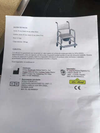 Silla Ortopédica Inodoro con Ruedas