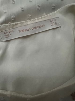 Blusa Zara Gasa Bordada Flores