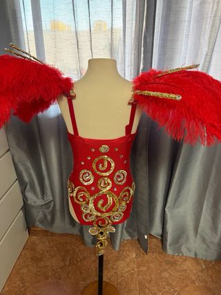 Traje Carnaval Alas Rojas y Doradas