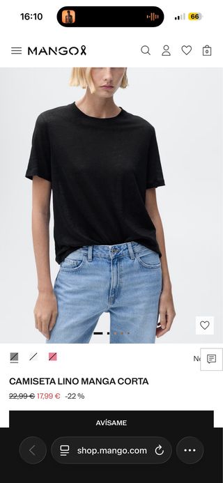 Camiseta Mango en rojo, negro y blanco tallas XL/L