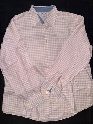 Camisa cuadros rosa/blanco Brooks Brothers XXL.