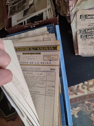 Lote Papeles Facturas Fotos Antiguas