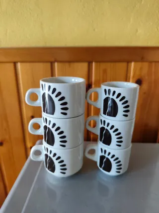 Juego 6 Tazas Café Cerámica Diseño