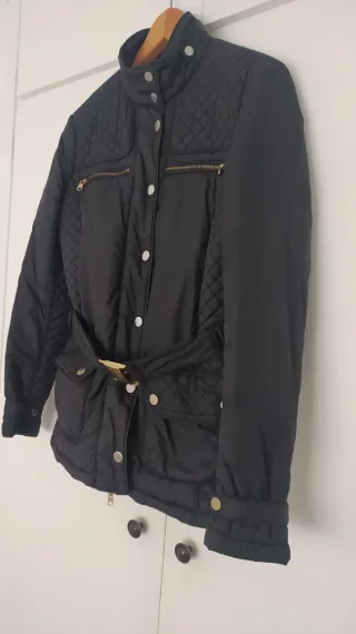 Parka Mango Negra Mujer
