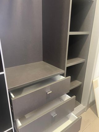 Armario puertas correderas cristal y metal