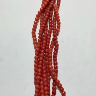 Collana torchon di corallo rosso e argento 800