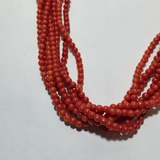 Collana torchon di corallo rosso e argento 800