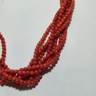Collana torchon di corallo rosso e argento 800
