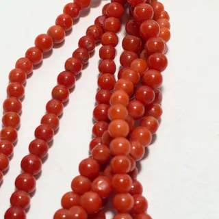 Collana torchon di corallo rosso e argento 800