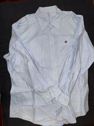Camisa Cuadros Brooks Brothers Azul/Blanco XXL