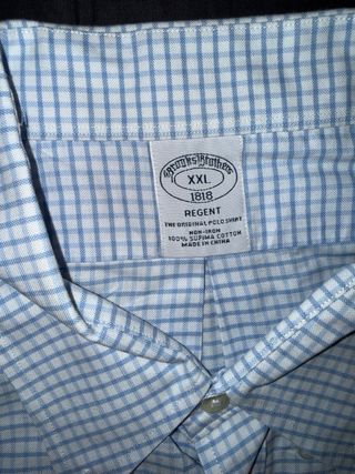 Camisa Cuadros Brooks Brothers Azul/Blanco XXL