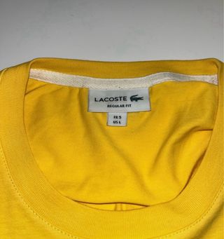 Camiseta Lacoste Amarilla con Cocodrilo Bordado