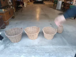 Cestas de mimbre antiguas (4 unidades)