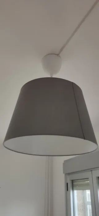 Dos lamparas de techo gris tela