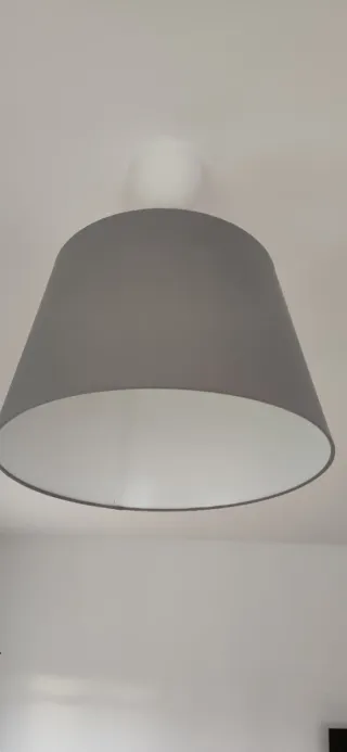 Dos lamparas de techo gris tela