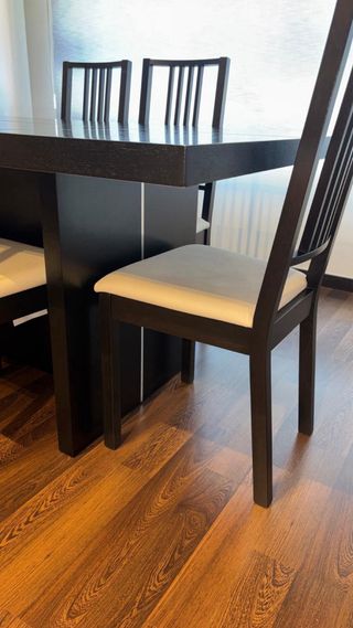 Mesa comedor rectangular con 6 sillas