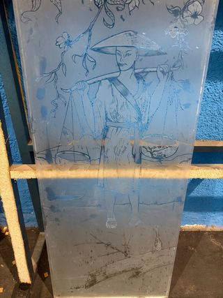 Cristal decorativo con diseño oriental lujo