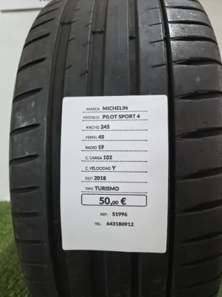 245 45 19 102Y MICHELIN PILOT SPORT 4