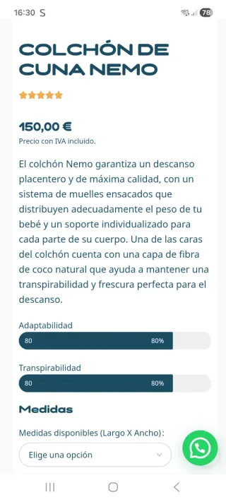 Colchón cuna Nemo My Baby Mattress