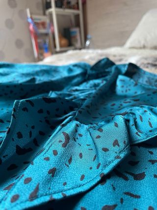 Vestido Zara estampado animal print azul