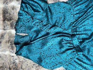 Vestido Zara estampado animal print azul