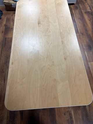 Escritorio madera y metal blanco