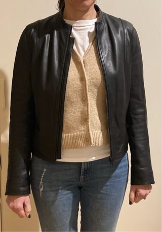 Giacca Pelle Nera Donna SELECTED Tg. S