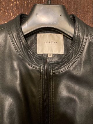 Giacca Pelle Nera Donna SELECTED Tg. S