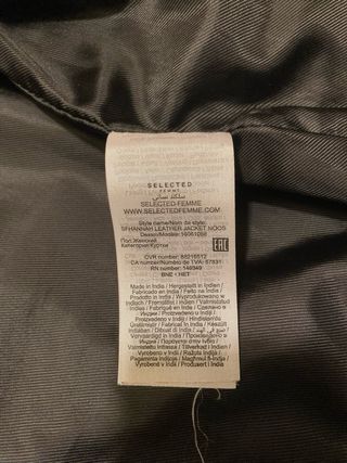 Giacca Pelle Nera Donna SELECTED Tg. S