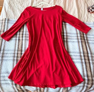 Vestido rojo manga francesa