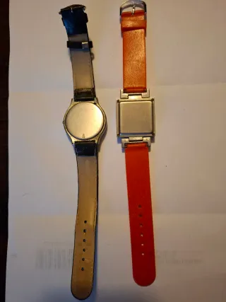 Orologi da polso al quarzo nero e arancione