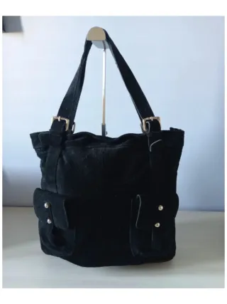 Borsa Artigianale Camoscio Nero