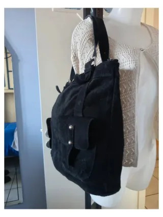 Borsa Artigianale Camoscio Nero