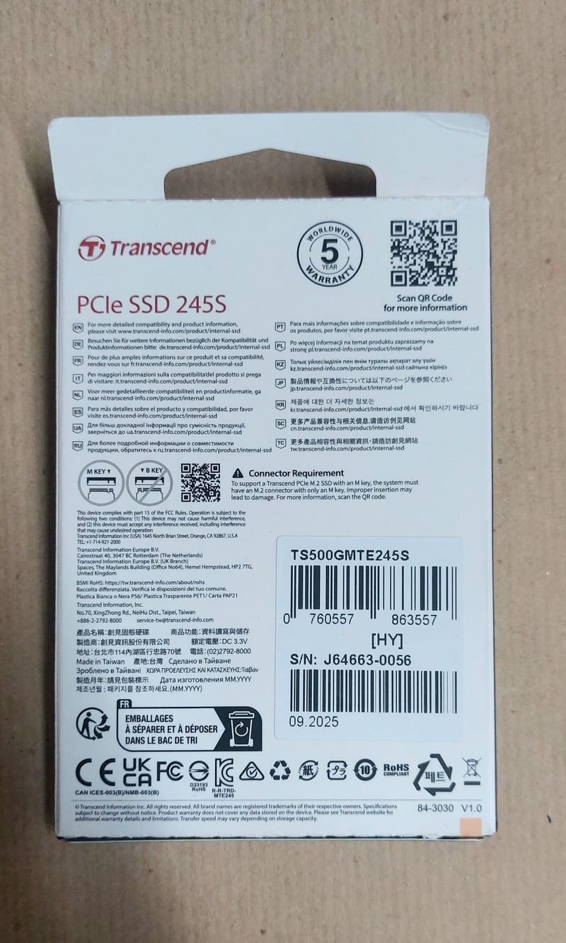 SSD 500GB PCIe Transcend 245S M.2 2280 *Nuevo* afbeelding 2