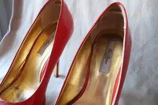 Tacones Peep Toe TED BAKER Rojos Charol.